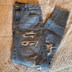 American Eagle light wash distressed jeans